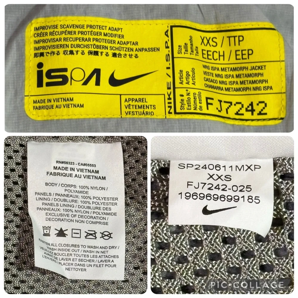 Nike ISPA Metamorph Full Zip Up Utility Vest & Jacket FJ7242-025 2XS XXS NEW NWT
